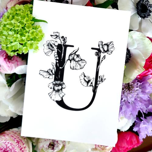 Carte Poésie florale "U"