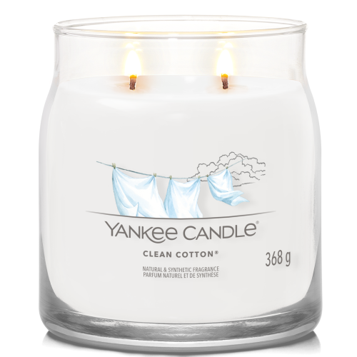 Moyenne Jarre Signature Clean Cotton Yankee Candle
