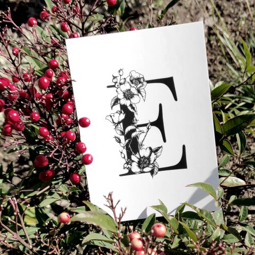 Carte Poésie florale "E"
