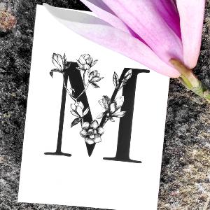 Carte Poésie florale "M"