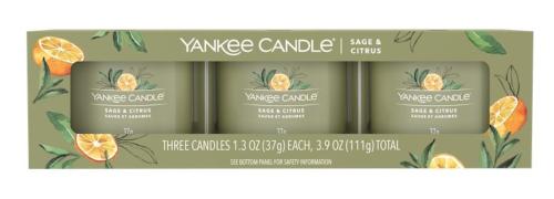 Coffret 3 Votives en verre Sage & Citrus Yankee Candle